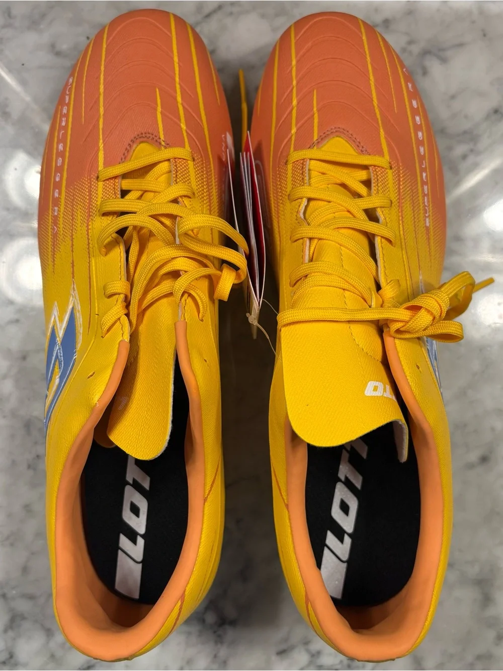 Lotto Solista 200 IX FG Soccer Cleats Orange Yellow Men Size 13.
